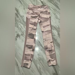 Small Reebok camo training tights with sheer side detail